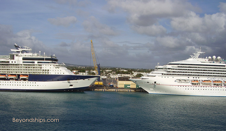 Cruise ships Celebrity Constellation and Carnival Destiny