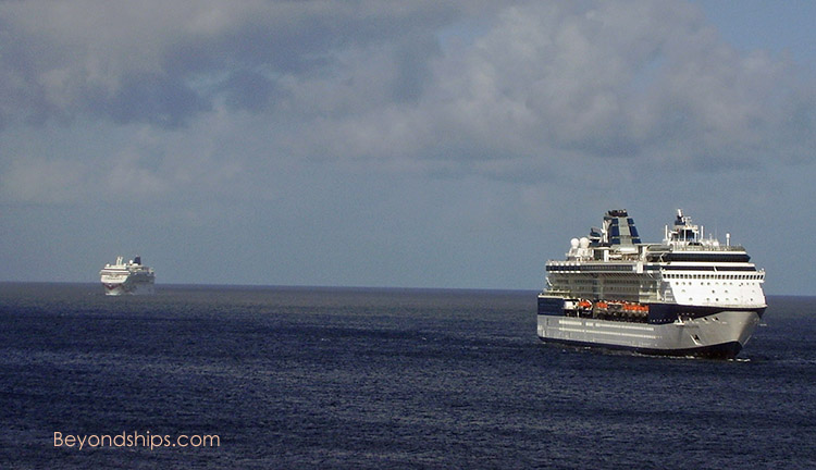 Cruise ships Celebrity Constellation and Norwegian Jewel