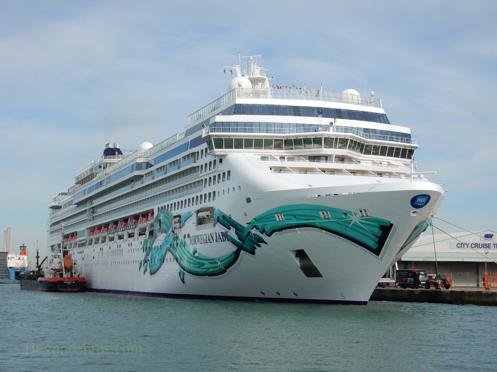 Norwegian Jade cruise ship in Southampton, England