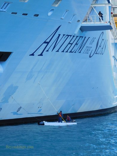 Crew painting Anthem of the Seas, Royal Caribbean cruise shipPicture