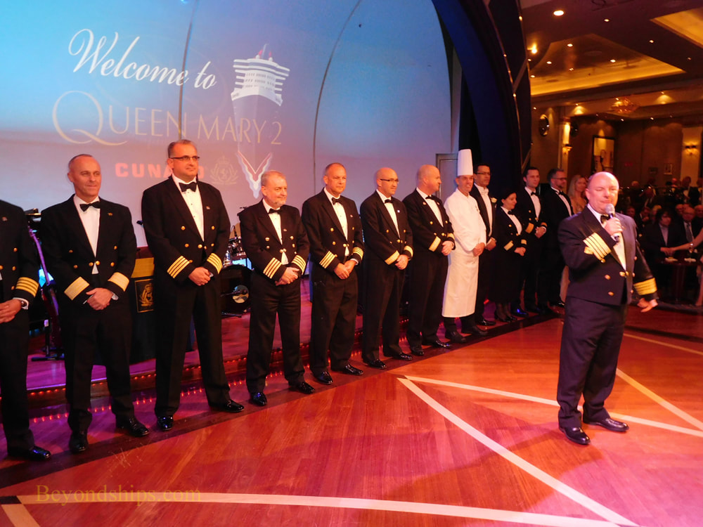 Captain and officers of Queen Mary 2