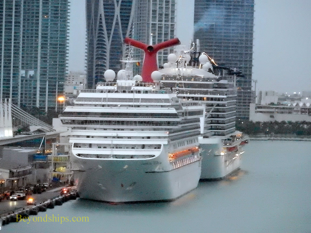 Cruise ships Carnival Glory and MSC Seaside