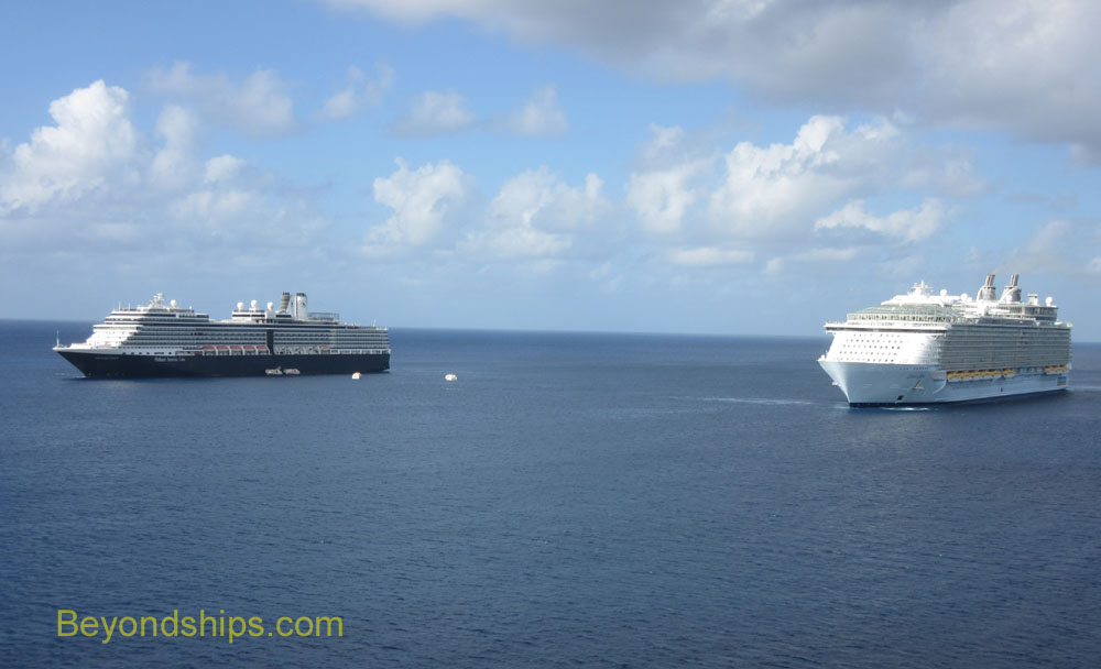 Nieuw Amsterdam and Oasis of the Seas cruise ships