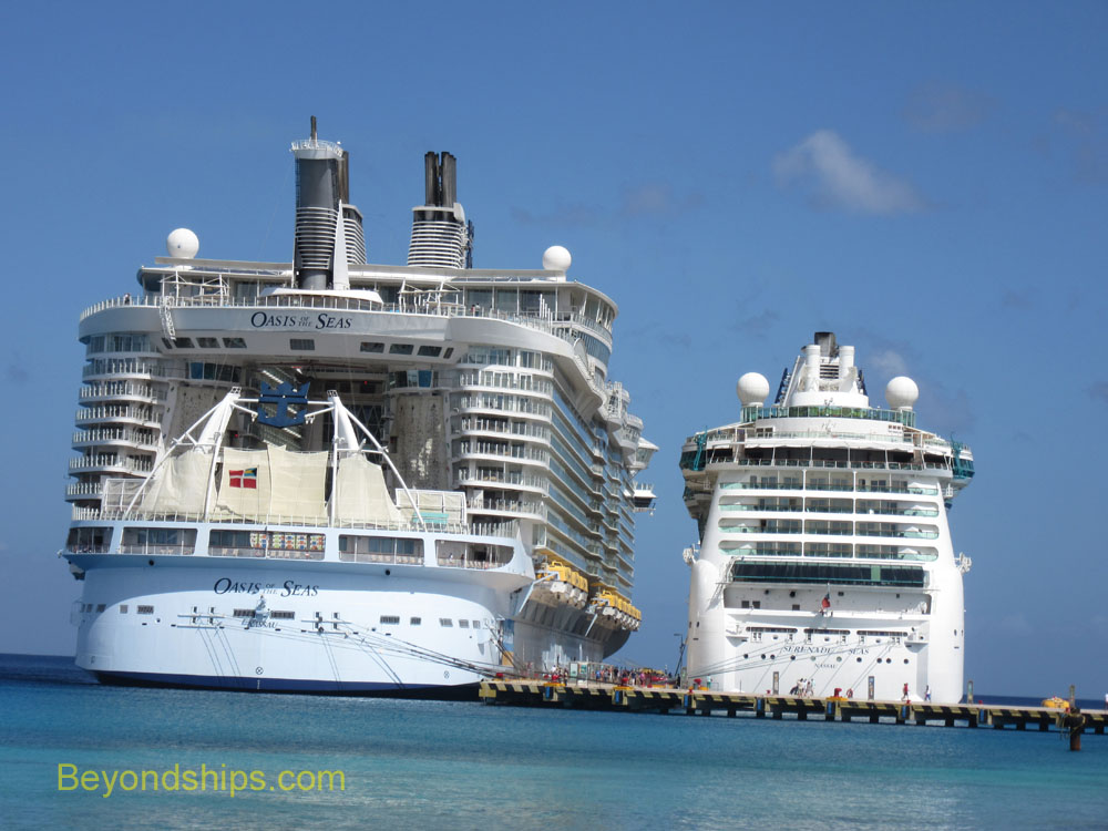 Oasis of the Seas and Serenade of the Seas cruise ships