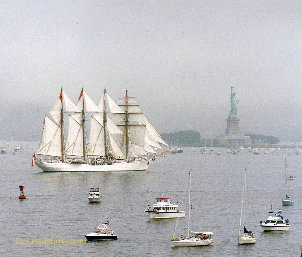 Tall ship and Statue of Liberty 1992