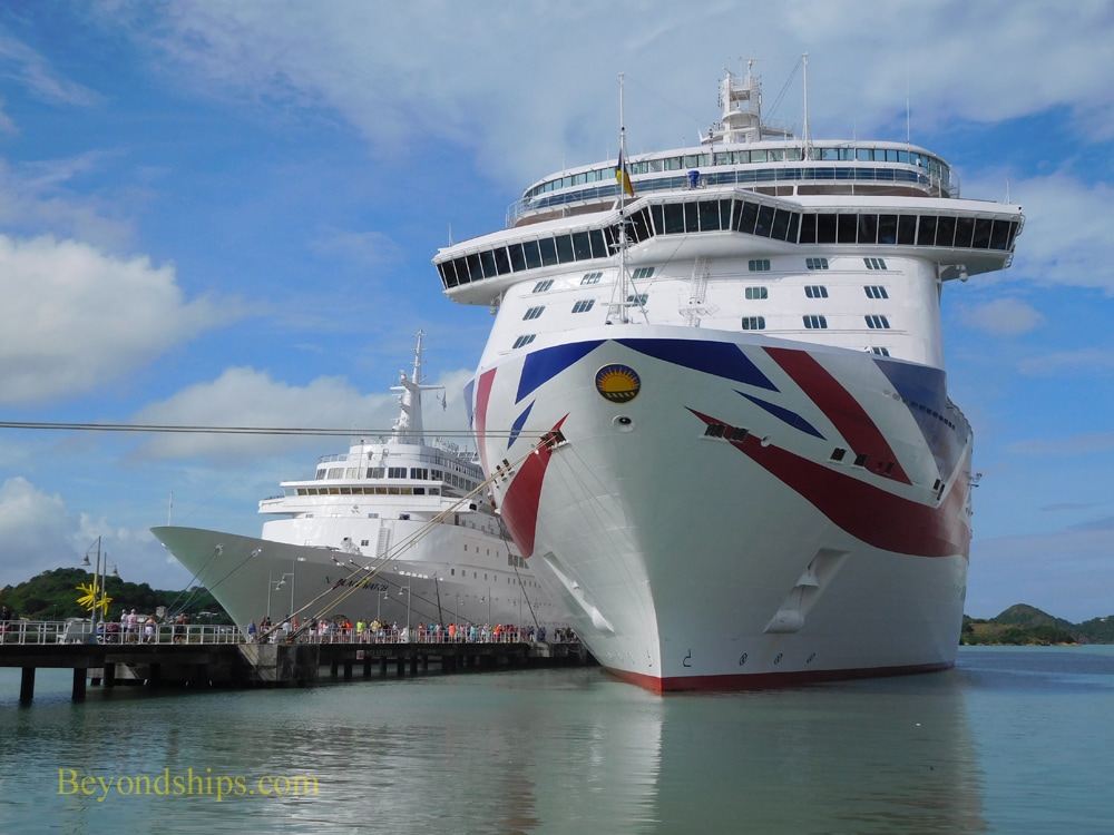 Cruise ships' Britannia and Black Watch in Antigua