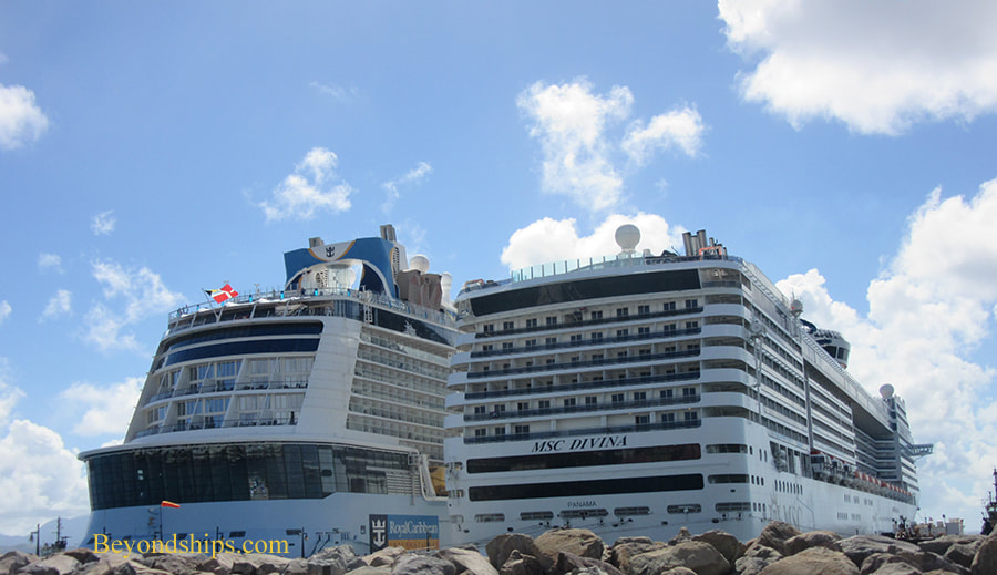 Cruise ships Anthem of the Seas and MSC Divina