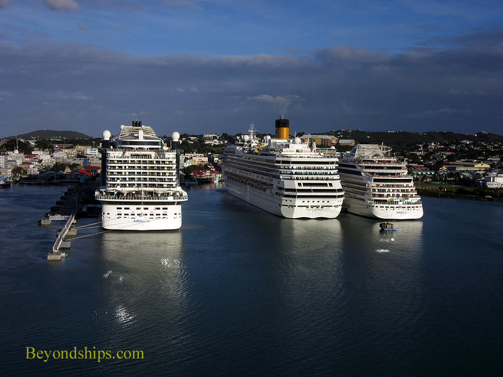 Cruise ships AIDAperla, Costa Magica and AIDAluna