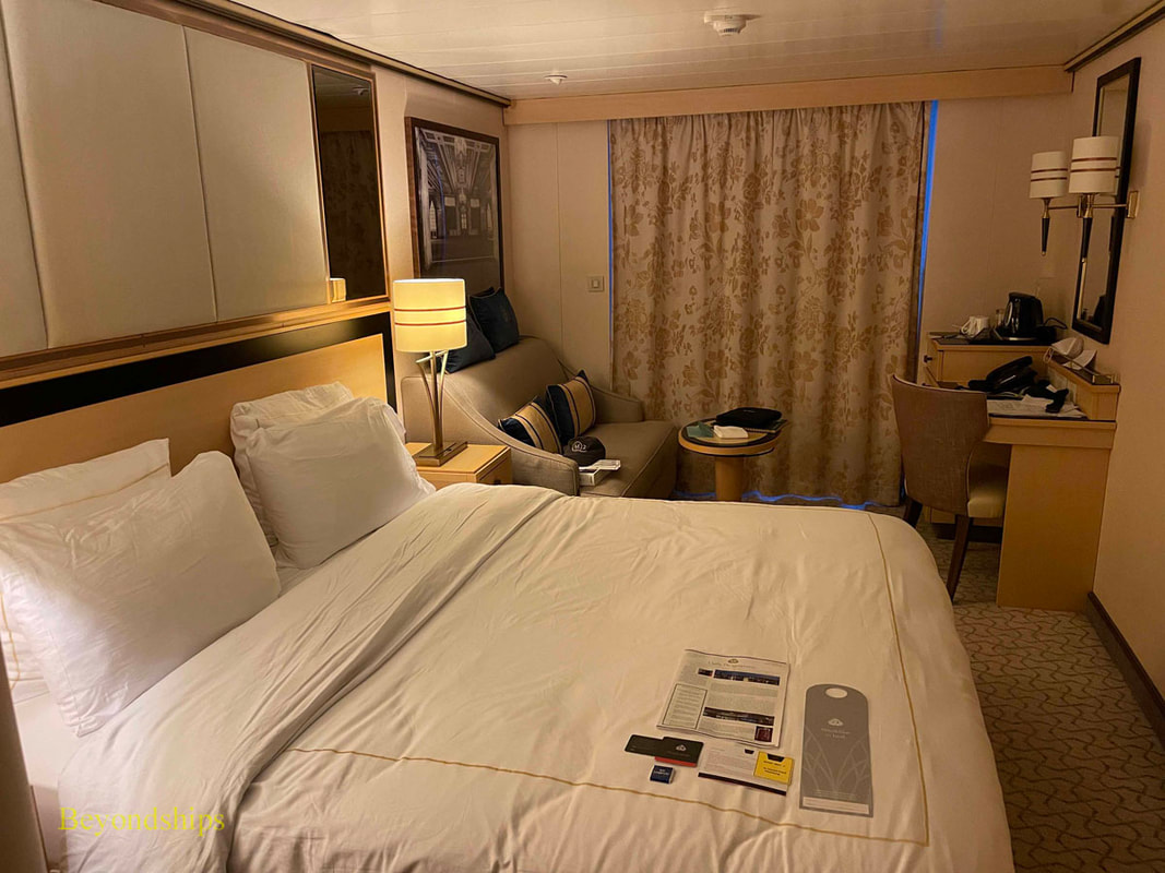Sheltered balcony stateroom on Queen Mary 2