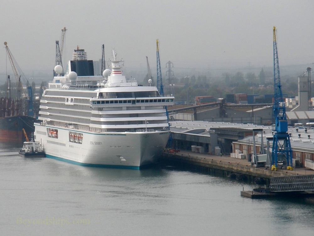 Crystal Serenity cruise ship in Southampton, England