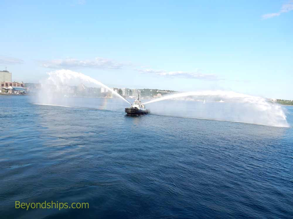 A fireboat salute in Halifax
