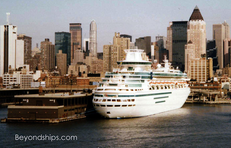 Cruise ship Rhapsody of the Seas in New York harbor