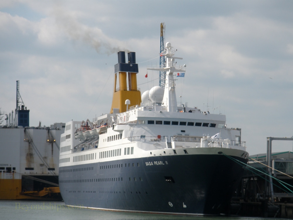 Saga Pearl 2 cruise ship in Southampton, England
