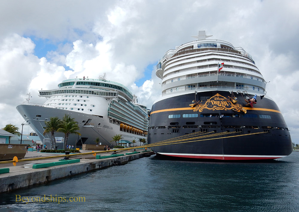 Cruise ships Mariner of the Seas and Disney Dream