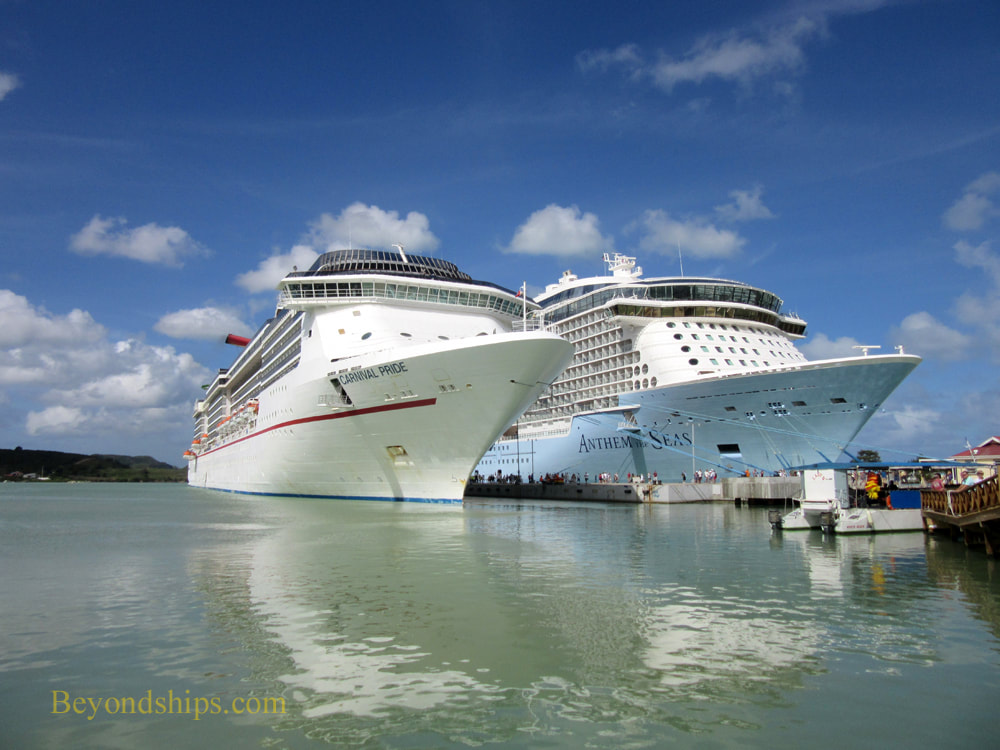 Anthem of the Seas and Carnival Pride cruise ships