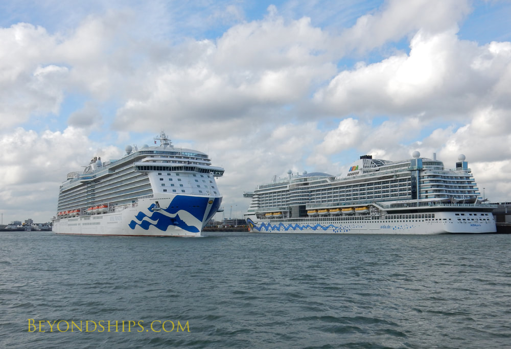 Cruise ships Royal Princess and AIDAperla